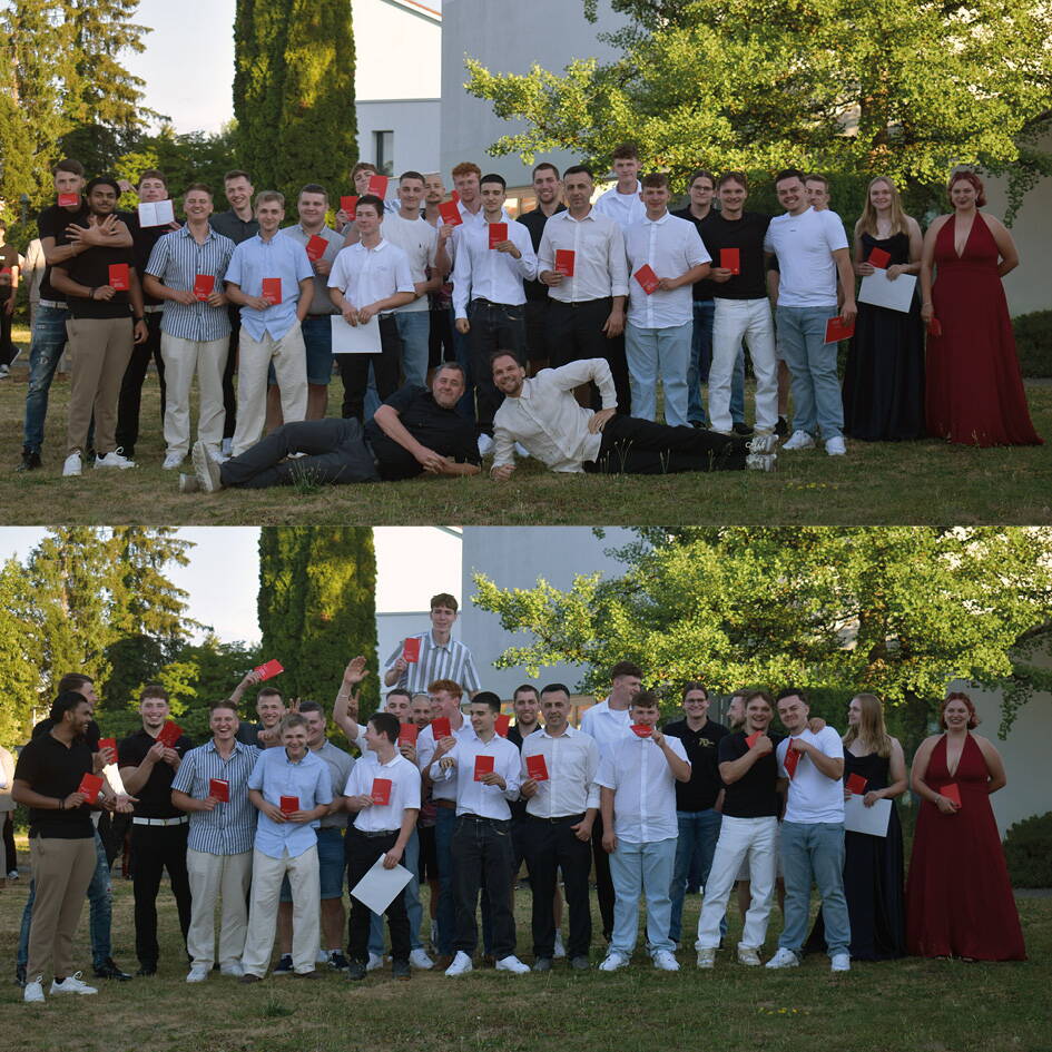 Gruppenfotos der Abschlussklassen