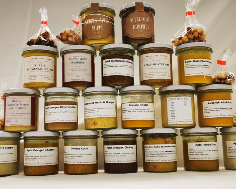 Endprodukte des Nachhaltigkeitstags in der Küche